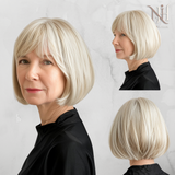 Peruca Madame Bob Scurt Cu Breton Blond Platinat #60