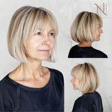 Peruca Madame Bob Scurt Cu Breton Suvitat 2/Pla