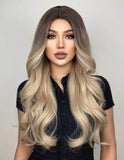 Peruca Par Sintetic DALIANA Balayage Saten Mediu/Blond Platinat