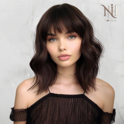 Peruca Bob Scurt, OndulatA Cu Breton Par Natural