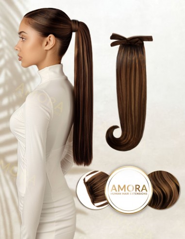 Balayage Chocolate Brown - Extensii Suvitate Coada Amora