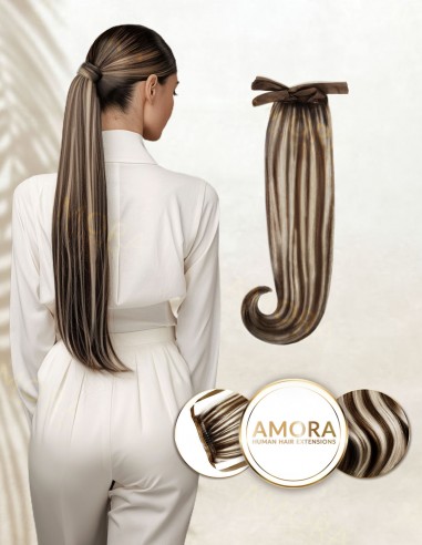 Balayage Cinder Brown - Extensii Suvitate Coada MegaVolum