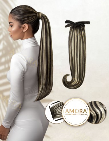 Balayage Golden Black - Extensii Suvitate Coada MegaVolum