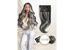 Balayage Silver Black - Extensii Suvitate Clip On Amora
