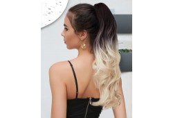 Coada New Style Ombre Saten Ciocolatiu/Blond Platinat