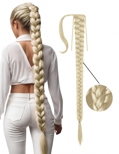 Extensii Cozi Impletite Blond Rece Perlat 60