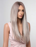 Peruca Par Sintetic TANIA Balayage White Gray/ Saten Mediu