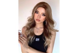 Peruca JOLLIE Balayage Saten Mediu/Blond Cenusiu
