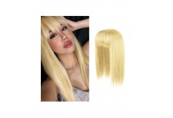 Peruca Partiala cu Breton Blond Deschis Auriu