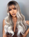 Peruca Par Sintetic IRISA Balayage Saten Inchis/Light Grey/White Blonde